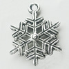 Pendant, Zinc Alloy Jewelry Findings, Lead-free, Snow 19x22mm, Sold by Bag