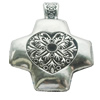 Pendant, Zinc Alloy Jewelry Findings, Lead-free, Cross 45x57mm, Sold by Bag