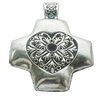 Pendant, Zinc Alloy Jewelry Findings, Lead-free, Cross 45x57mm, Sold by Bag