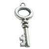 Pendant, Zinc Alloy Jewelry Findings, Lead-free, Key 13x32mm, Sold by Bag