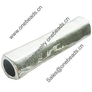 Beads, Zinc Alloy Jewelry Findings, Lead-free, Tube 58x14mm Hole:9mm, Sold by Bag