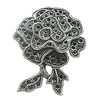 Pendant, Zinc Alloy Jewelry Findings, Lead-free, Flower 35x45mm Hole:5mm, Sold by Bag