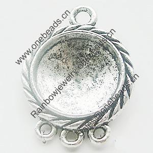 Zinc Alloy Connectors Settings, Lead-free, Outside diameter:27x36mm, Interior diameter:20mm, Sold by Bag