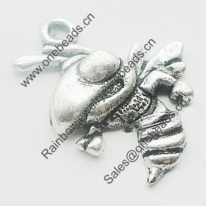 Pendant, Zinc Alloy Jewelry Findings, Lead-free, 18x19mm, Sold by Bag