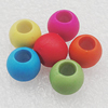 Imitation Wood Acrylic Beads, Mix Color, 10mm Hole:5mm, Sold by Bag