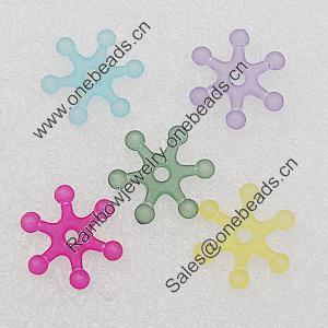Matte Acrylic Beads, Mix Color, Snow 15mm Hole:2mm, Sold by Bag  
