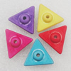 Imitation Wood Acrylic Beads, Mix Color, Triangle 12mm Hole:2mm, Sold by Bag