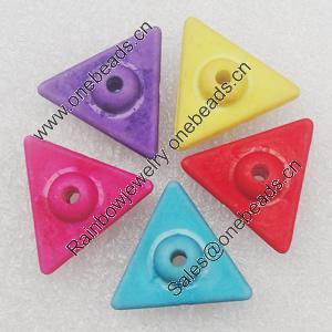 Imitation Wood Acrylic Beads, Mix Color, Triangle 12mm Hole:2mm, Sold by Bag