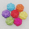 Imitation Wood Acrylic Beads, Mix Color, Flower 12mm Hole:2mm, Sold by Bag