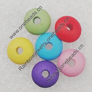 Imitation Wood Acrylic Beads, Mix Color, 8mm Hole:2.5mm, Sold by Bag