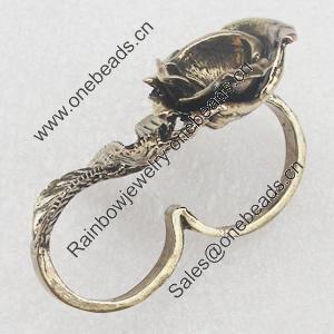 Zinc Alloy Rings, 34x42mm Interior diameter:17mm, Sold by PC