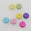 Imitation Wood Acrylic Beads, Mix Color, 8mm Hole:1.5mm, Sold by Bag