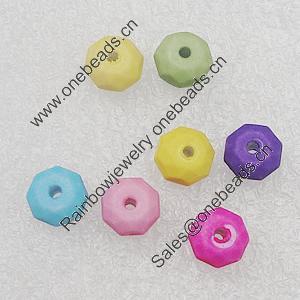 Imitation Wood Acrylic Beads, Mix Color, 8mm Hole:1.5mm, Sold by Bag