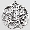 Pendant, Zinc Alloy Jewelry Findings, Lead-free, 48x54mm, Sold by Bag
