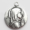 Pendant, Zinc Alloy Jewelry Findings, Lead-free, 18x22mm, Sold by Bag