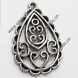 Pendant, Zinc Alloy Jewelry Findings, Lead-free, Teardrop, 20x30mm, Sold by Bag