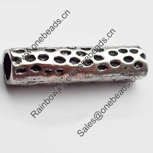Beads, Zinc Alloy Jewelry Findings, Lead-free, Tube, 25x6mm, Sold by Bag