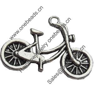 Pendant, Zinc Alloy Jewelry Findings, Lead-free, bike, 26x20mm, Sold by Bag