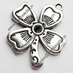 Pendant, Zinc Alloy Jewelry Findings, Lead-free, Flower, 20x36mm, Sold by Bag