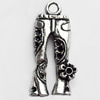 Pendant, Zinc Alloy Jewelry Findings, Lead-free, pants, 11x28mm, Sold by Bag