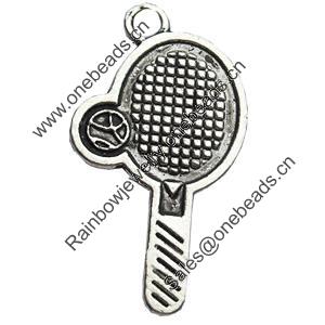 Pendant, Zinc Alloy Jewelry Findings, Lead-free, 19x37mm, Sold by Bag