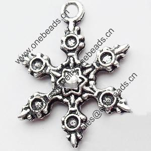 Pendant, Zinc Alloy Jewelry Findings, Lead-free, Snow, 20x23mm, Sold by Bag