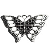 Pendant, Zinc Alloy Jewelry Findings, Lead-free, Butterfly, 57x34mm, Sold by Bag