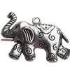 Pendant, Zinc Alloy Jewelry Findings, Lead-free, elephant, 54x38mm, Sold by Bag