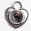 Pendant, Zinc Alloy Jewelry Findings, Lead-free, Heart, 17x20mm, Sold by Bag