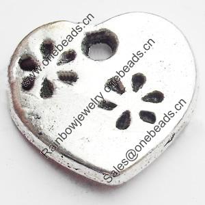 Pendant, Zinc Alloy Jewelry Findings, Lead-free, Heart, 12x11mm, Sold by Bag