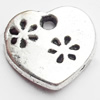 Pendant, Zinc Alloy Jewelry Findings, Lead-free, Heart, 12x11mm, Sold by Bag