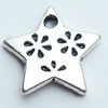 Pendant, Zinc Alloy Jewelry Findings, Lead-free, Star, 14mm, Sold by Bag