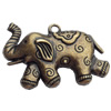 Pendant, Zinc Alloy Jewelry Findings, Lead-free, elephant, 56x37mm, Sold by Bag