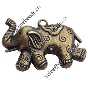 Pendant, Zinc Alloy Jewelry Findings, Lead-free, elephant, 56x37mm, Sold by Bag
