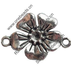 Connector, Zinc Alloy Jewelry Findings, Lead-free, Flower, 27x18mm, Sold by Bag