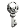 Pendant, Zinc Alloy Jewelry Findings, Lead-free, Key, 14x29mm, Sold by Bag