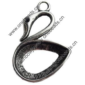 Zinc Alloy Pendant Settings, Lead-free, Outside diameter:32x48mm Inside diameter:29x20mm, Sold by Bag