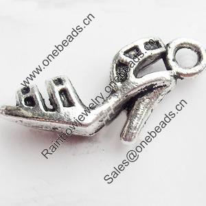 Pendant, Zinc Alloy Jewelry Findings, Lead-free, 19x8mm, Sold by Bag