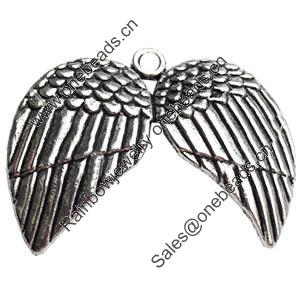 Pendant, Zinc Alloy Jewelry Findings, Lead-free, 33x44mm, Sold by Bag