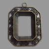 Zinc Alloy Pendant Settings, Lead-free, Outside diameter:41x56mm Inside diameter:24x33mm, Sold by Bag