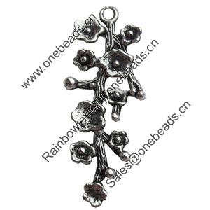 Pendant, Zinc Alloy Jewelry Findings, Lead-free, 17x42mm, Sold by Bag