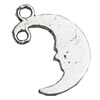 Pendant, Zinc Alloy Jewelry Findings, Lead-free, Moon, 12x18mm, Sold by Bag