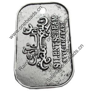 Pendant, Zinc Alloy Jewelry Findings, Lead-free, 51x31mm, Sold by Bag