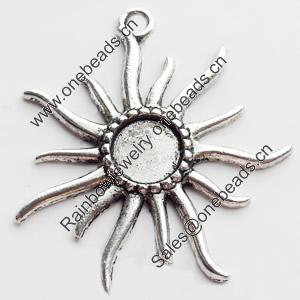 Pendant, Zinc Alloy Jewelry Findings, Lead-free, 47x52mm, Sold by Bag