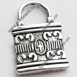 Pendant, Zinc Alloy Jewelry Findings, Lead-free, 17x26mm, Sold by Bag