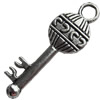 Pendant, Zinc Alloy Jewelry Findings, Lead-free, Key, 11x32mm, Sold by Bag