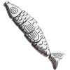 Beads, Zinc Alloy Jewelry Findings, Lead-free, fish, 72x17mm, Sold by Bag