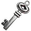 Pendant, Zinc Alloy Jewelry Findings, Lead-free, Key, 13x33mm, Sold by Bag