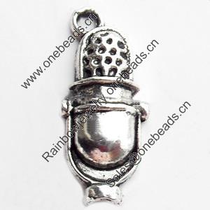 Pendant, Zinc Alloy Jewelry Findings, Lead-free, 9x20mm, Sold by Bag
