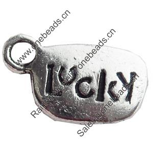 Pendant, Zinc Alloy Jewelry Findings, Lead-free, 16x19mm, Sold by Bag